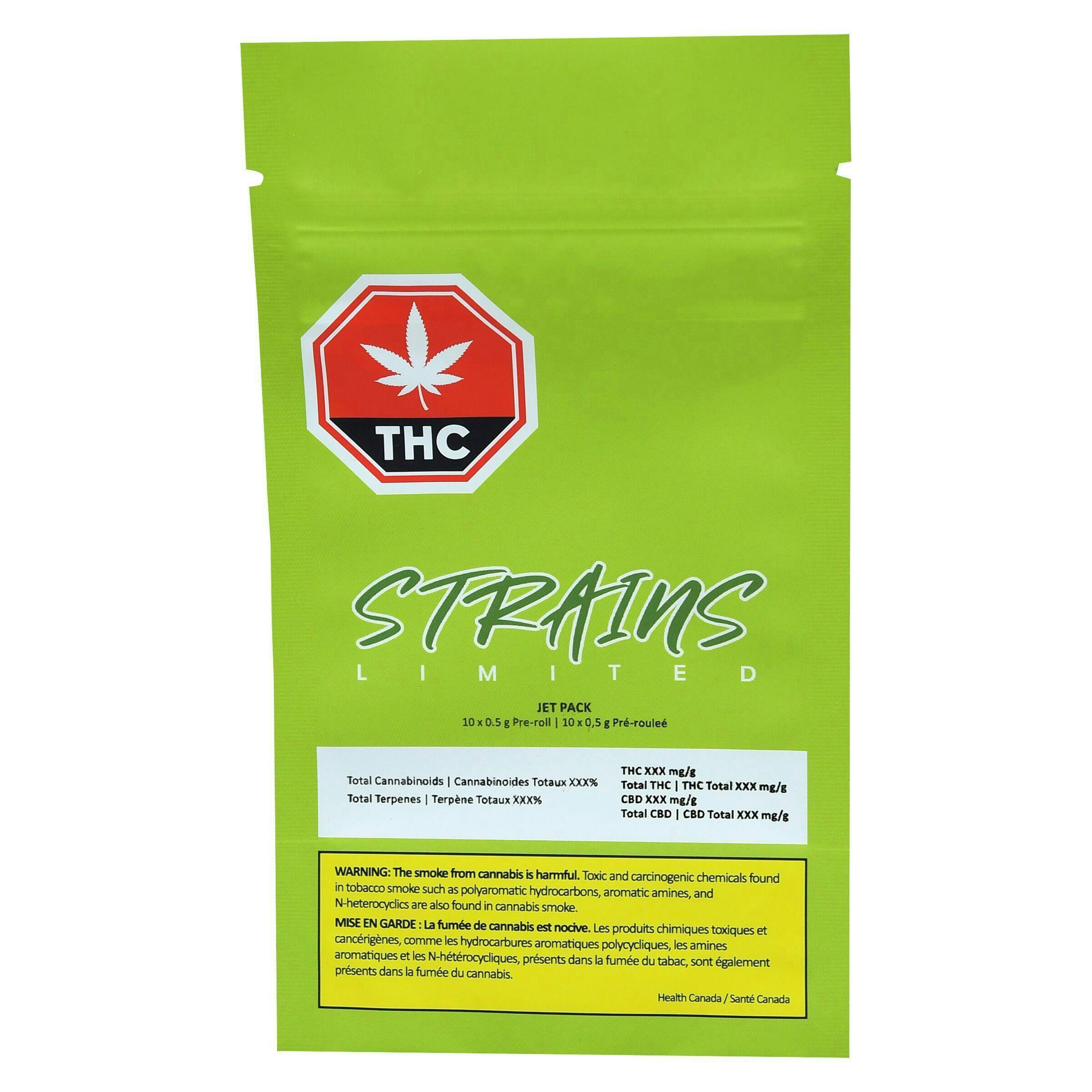 Strains Limited - JET Pack Pre-Roll - 10x0.5g