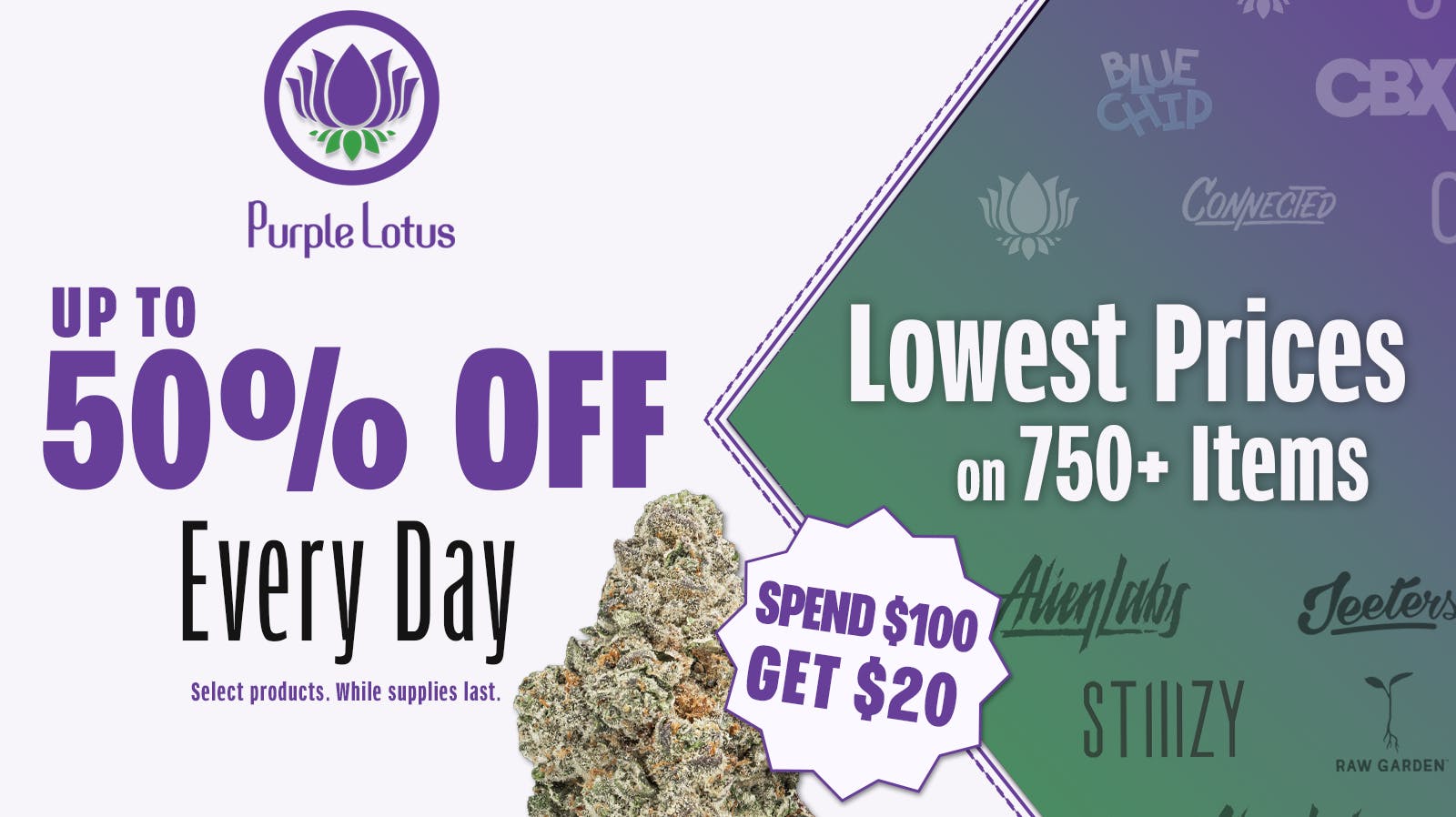 Up To 50 Off Every Day! at Purple Lotus Delivery Redwood City Weedmaps