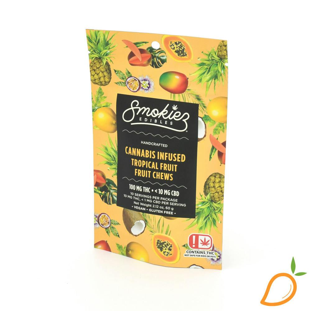 100mg 1:1 THC/CBD Sweet Tropical Fruit Chews Smokiez
