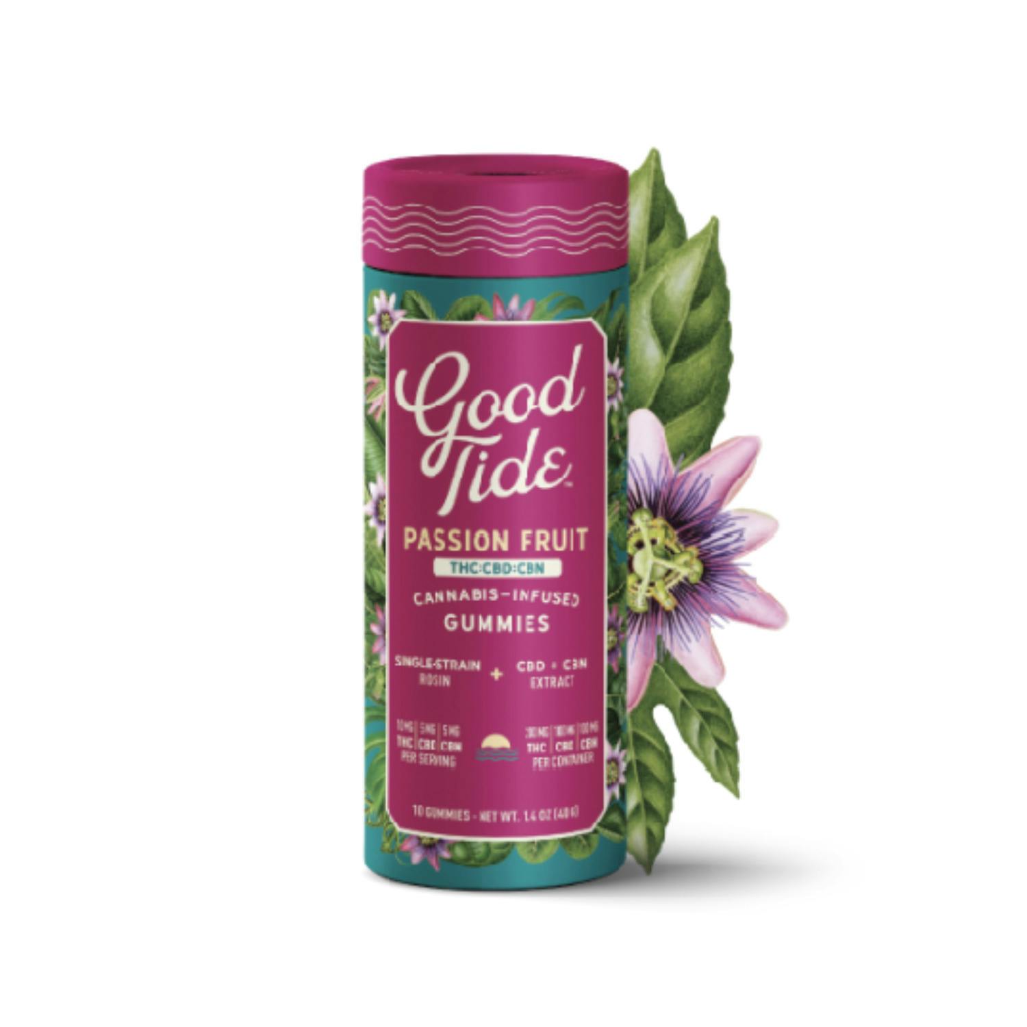 Good Tide by Wyld - Passionfruit 2:1:1 THC:CBD:CBN - 200mg Hash Rosin Gummies (10x20mg)