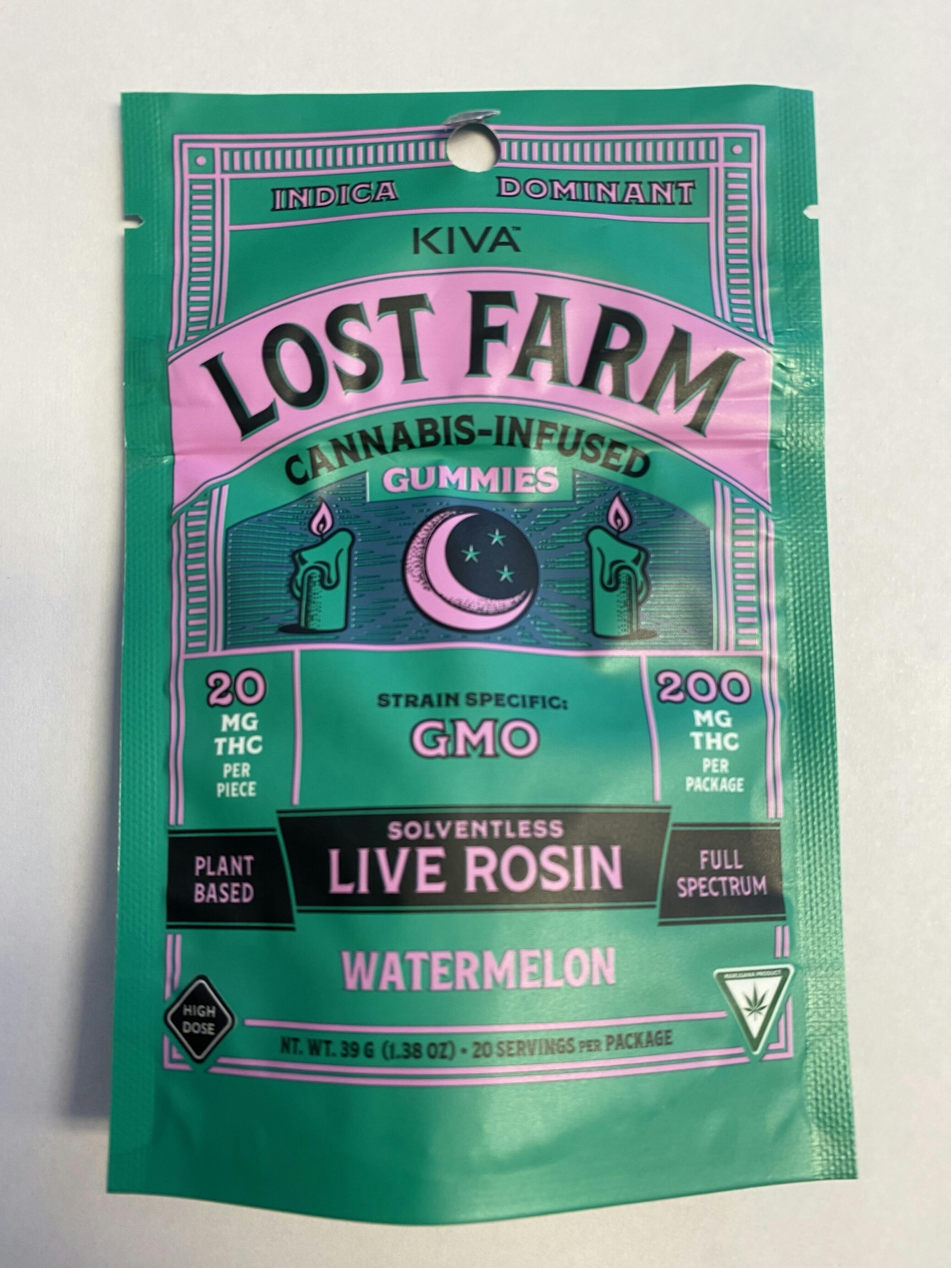 Lost Farm - Watermelon - 200mg Live Rosin Gummies (10x20mg)
