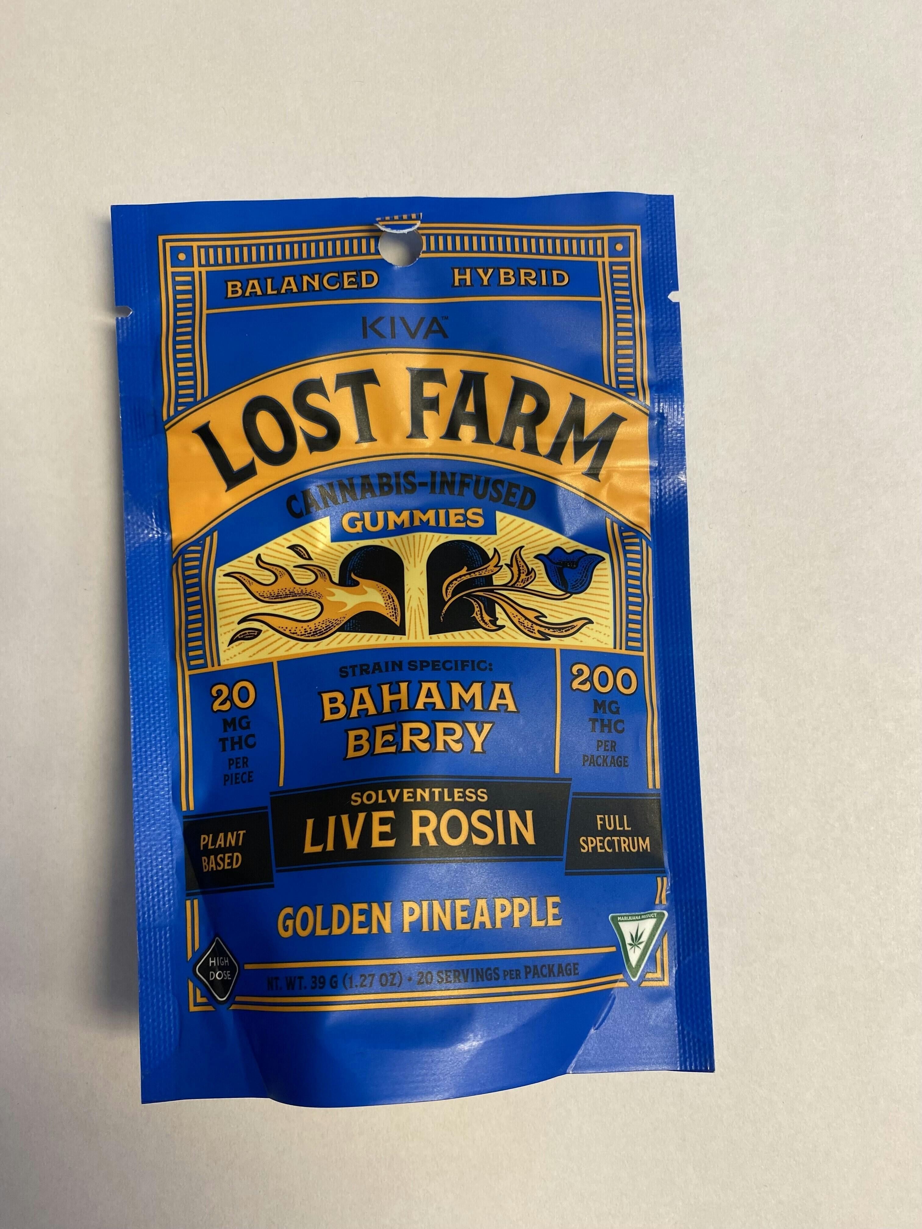 Lost Farm - Golden Pineapple - 200mg Live Rosin Gummies (10x20mg)