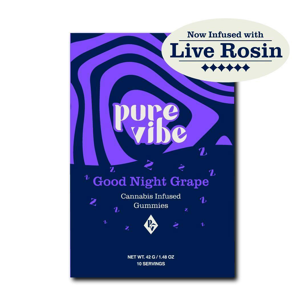 Pure Vibe - Goodnight Grape - Live Rosin Gummies (10pk)