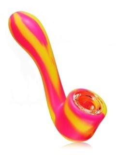 LIT Group - Silicone 5.5" Sherlock hand pipe w/glass bowl