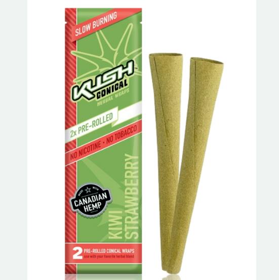 Kush Conical - Kiwi Strawberry Pre-Rolled Herbal Wraps 2's