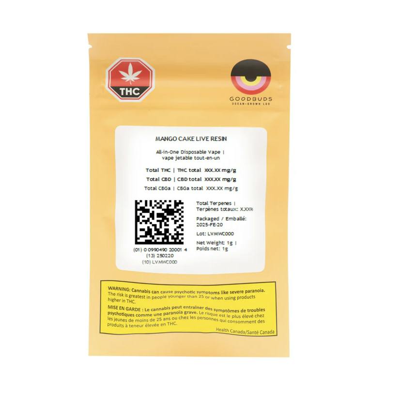 Good Buds - Mango Cake LRE Vape Cartridge 1g