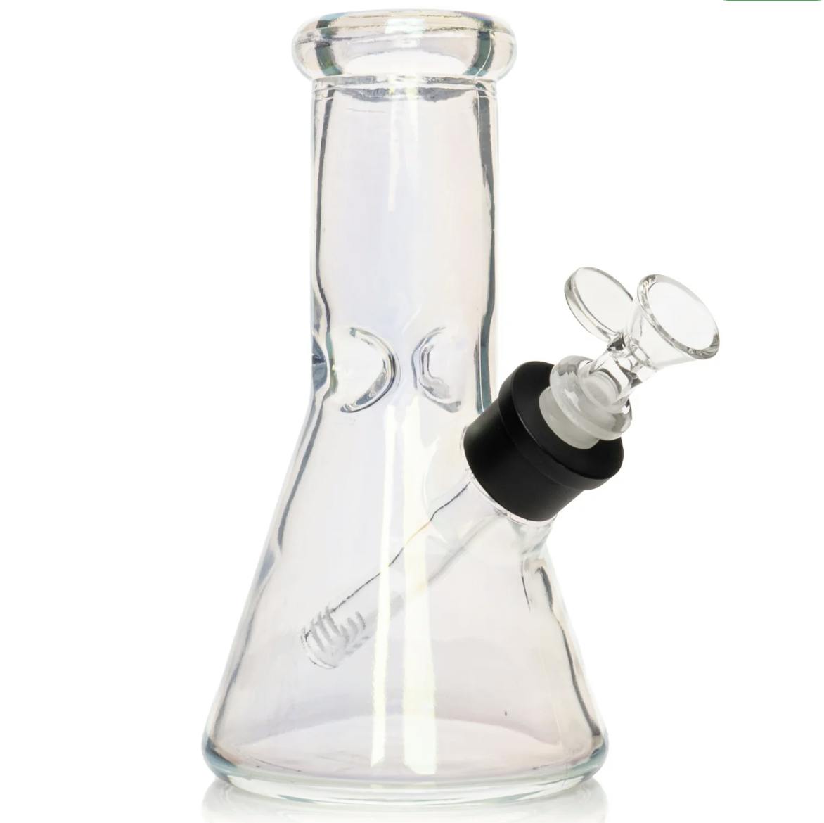 KTOO Glass - 8" Tall 7mm Thick Rainbow Shimmer Beaker Base Water Pipe