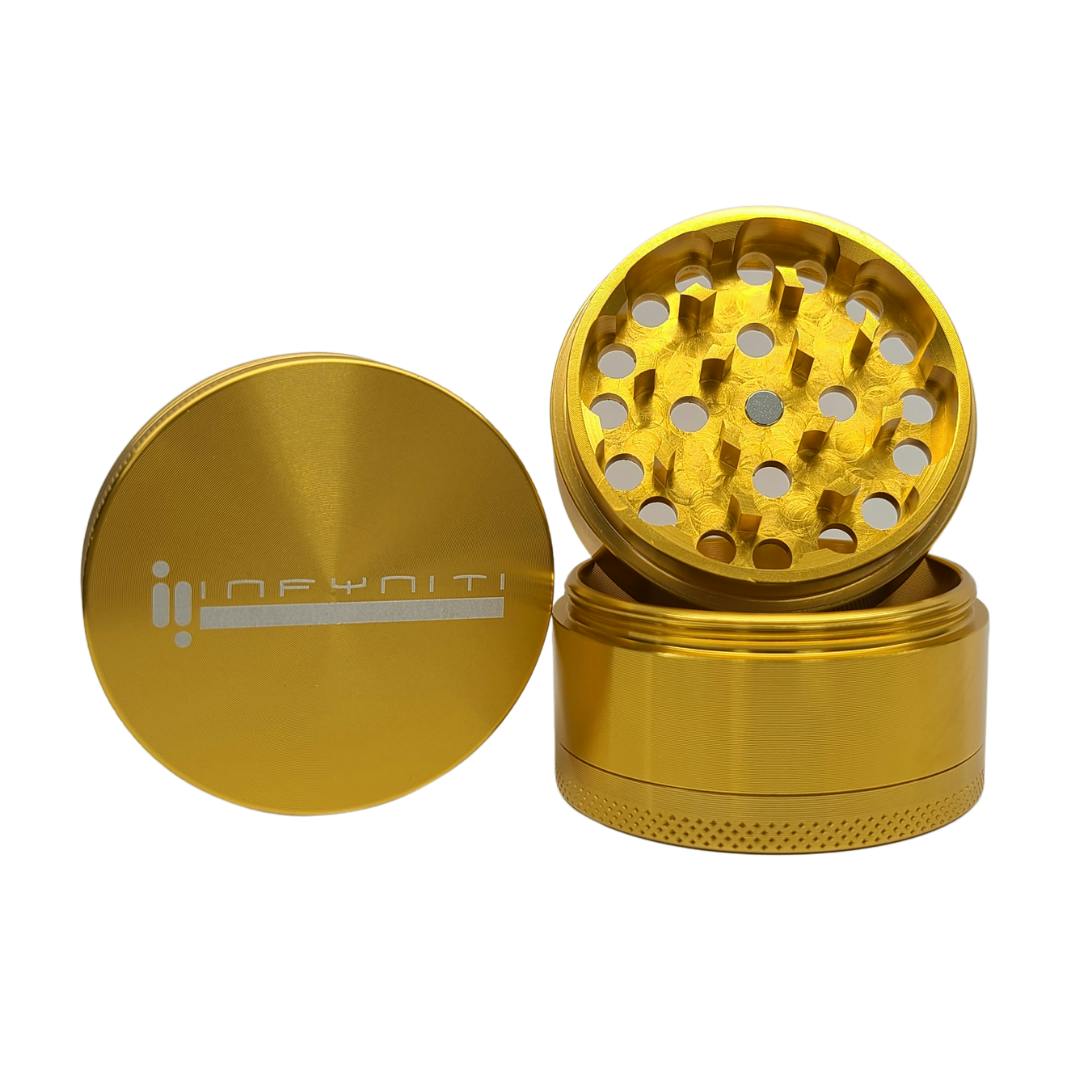 "Infyniti 2.2"" 4-Piece Aluminum Grinder - Gold"