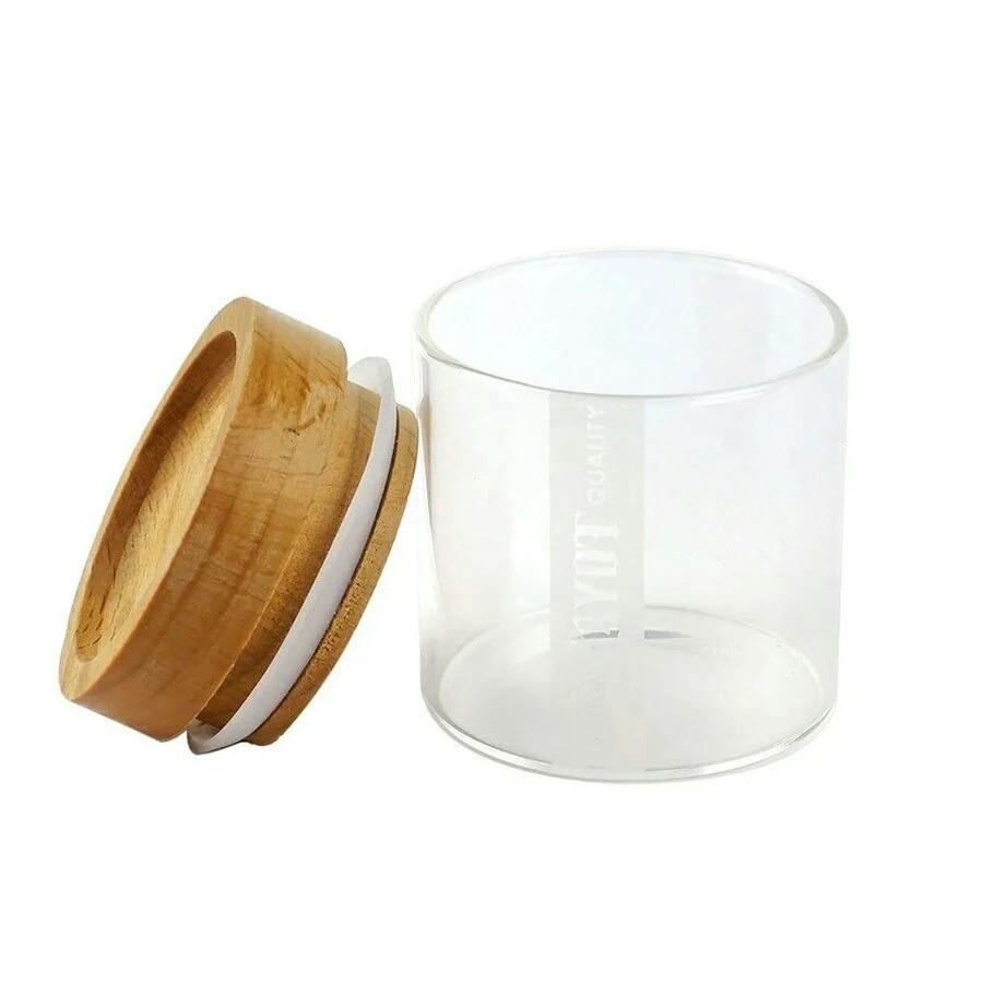 RYOT - Clear Jar w/ Silicone Seal and Beech Tray Lid