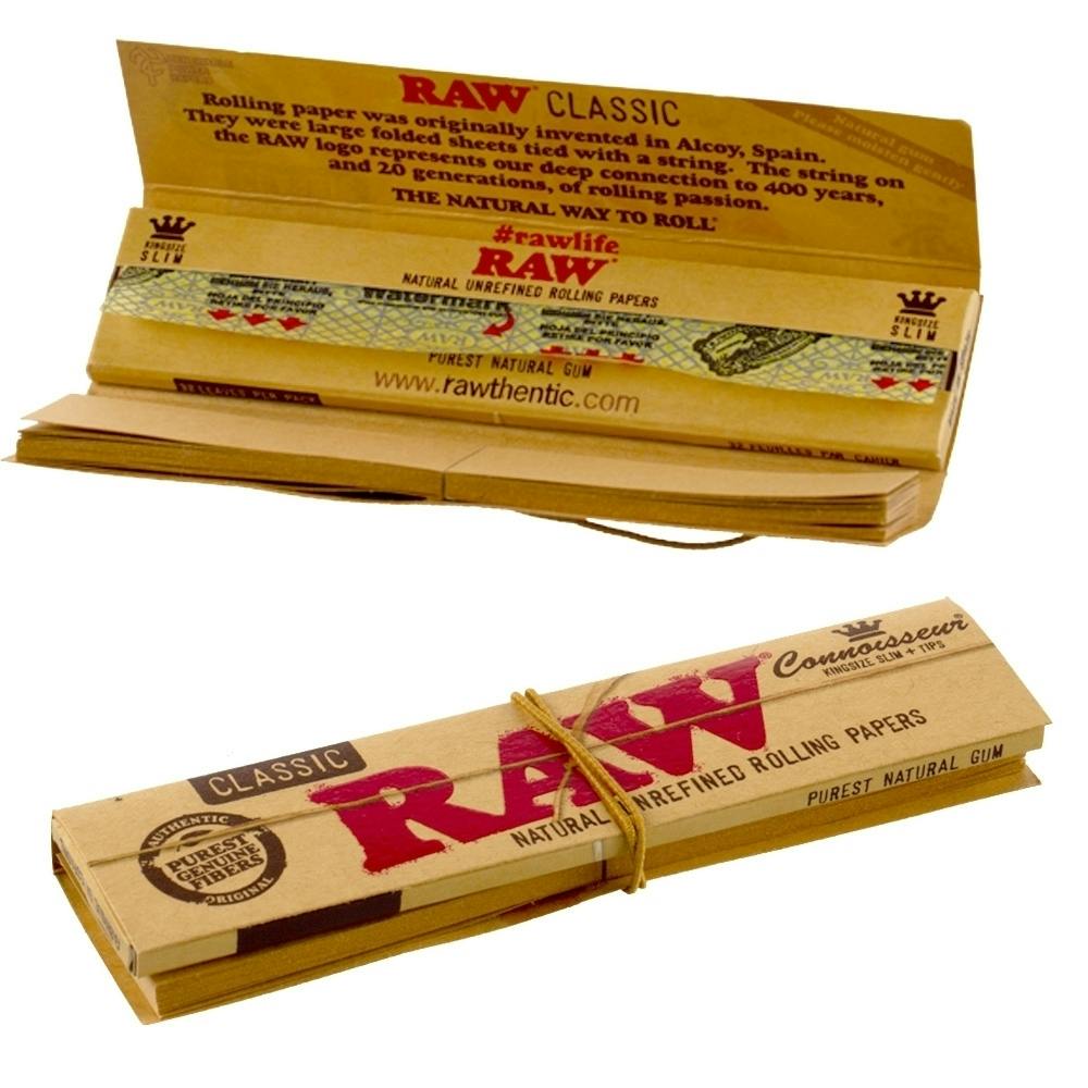 Raw - Classic Connoisseur Rolling Papers and Tips - KS Slim