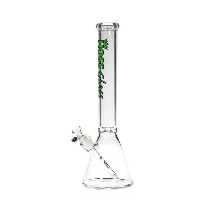 18" Beaker with Coloured Logo by Hoss Glass