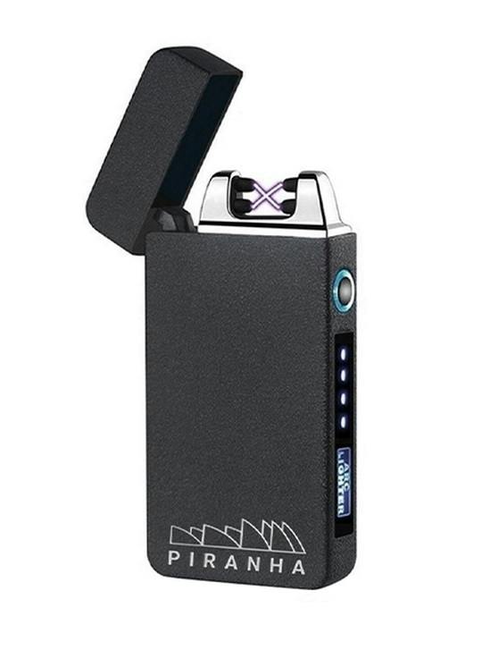 Heavy Duty Dual Crossing Plasma Lighter by Piranha - Matte Black