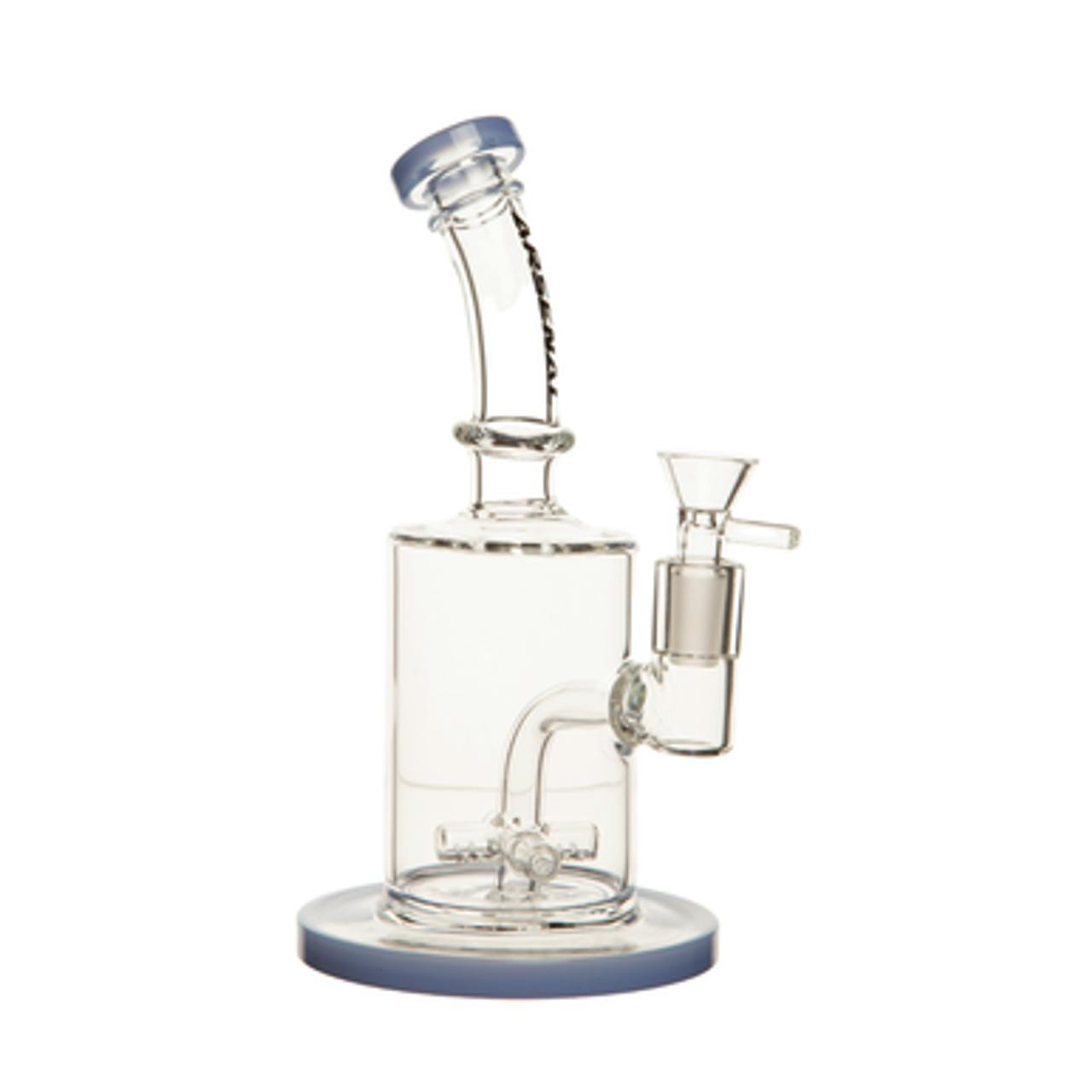10" Granule Cylindrical Clear Glass Rig