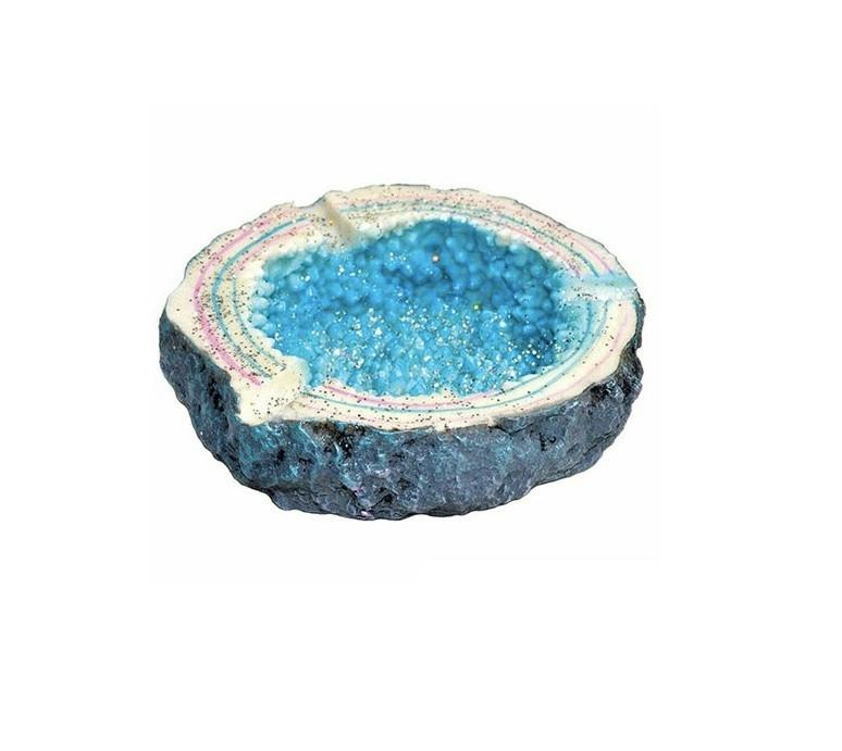 Blue Crystal Ashtray - 4.5