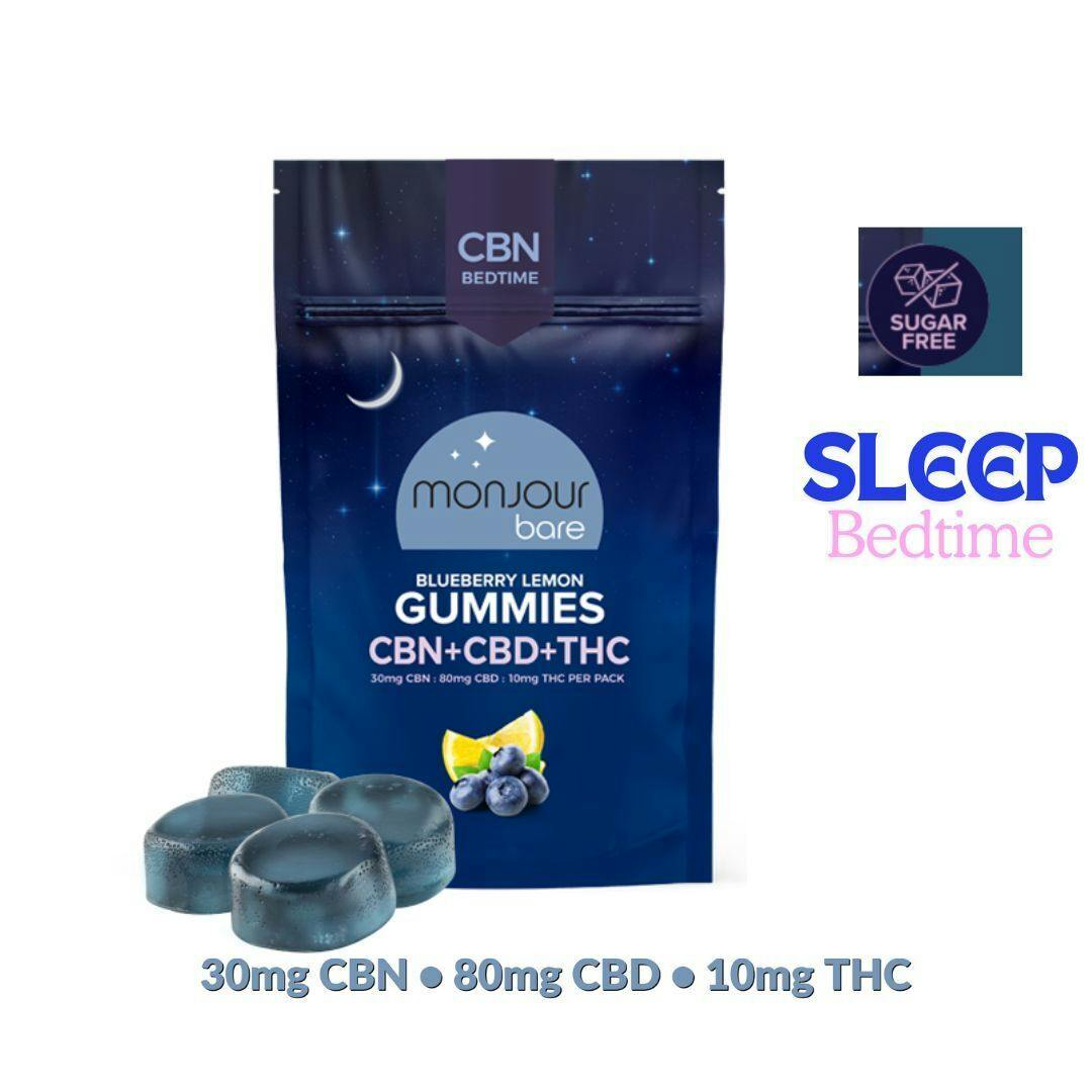 Monjour Bare - CBN Bedtime Blueberry Lemon Soft Chews - 4 Pack