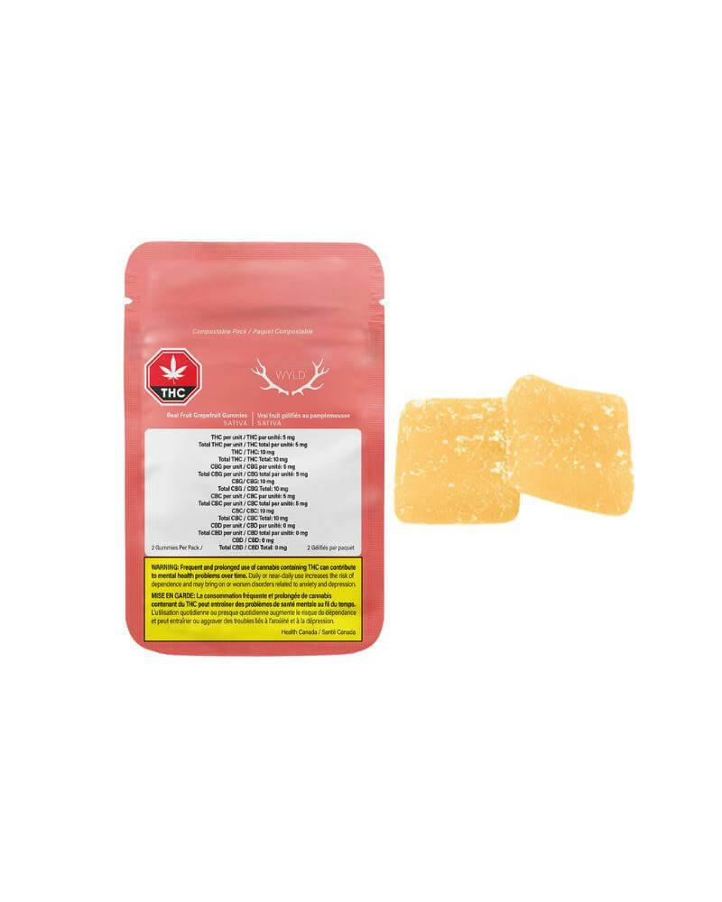 Grapefruit 1:1:1 THC:CBG:CBC Sativa Enhanced Gummies | 10mg | 2ct | 5mg/ea