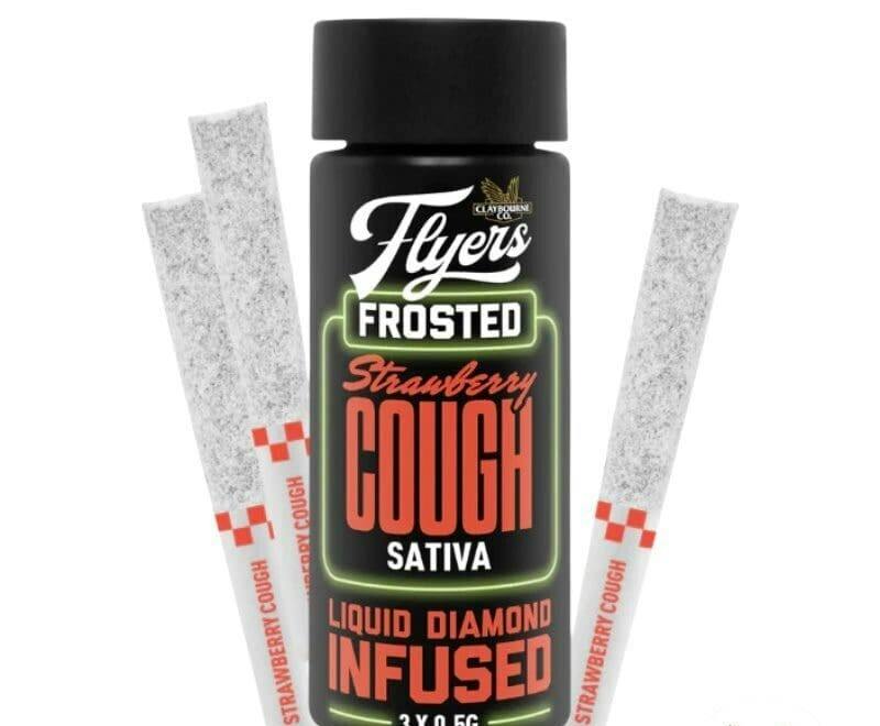 Claybourne - Flyers Frosted Infused Strawberry Cough Pre-Rolls - 3x0.5g