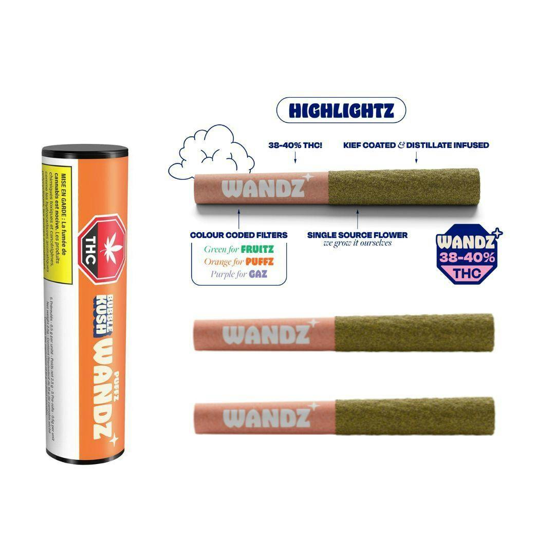 Bubble Kush Wandz* Puffz - TRIXMILK Infused Pre-Roll - 5x0.5g
