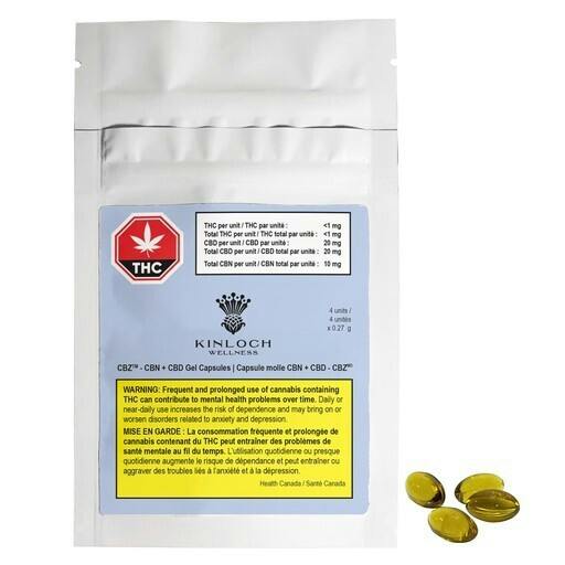 Kinloch Wellness - CBZ™ - CBN + CBD Soft Gel 4-pack (10mg CBN/20mg CBD) - 4 caps