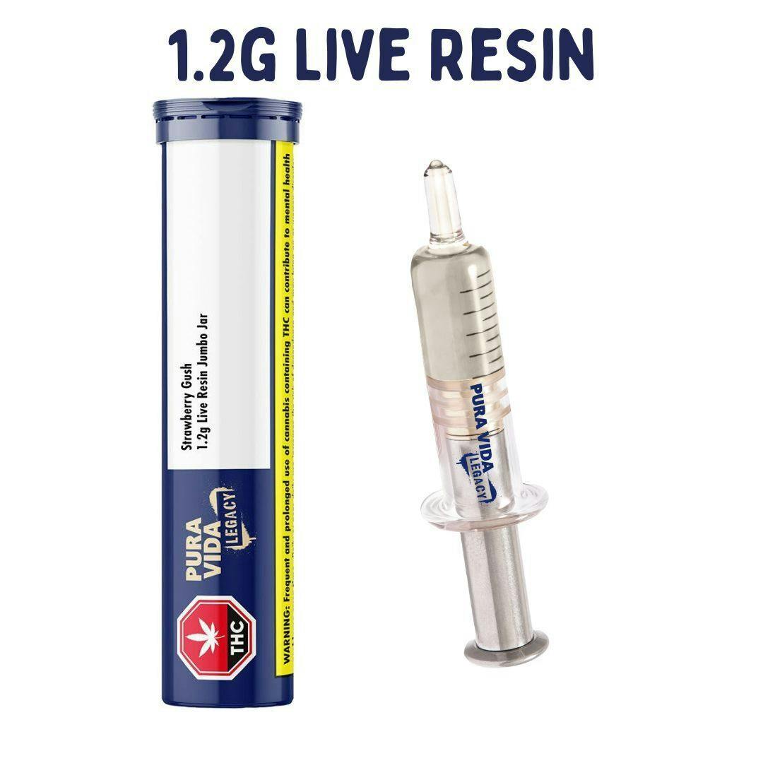 Pura Vida - Strawberry Gush Live Resin Jumbo Dispenser - 1.2g