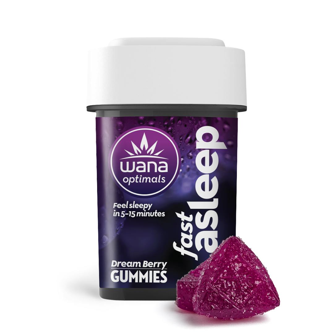 Wana - Optimals: Fast Asleep (H) - Gummies - 100mg CBD / 20mg THC / 20mg CBG / 20mg CBN / 10mg Me...