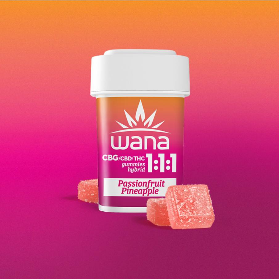 (MED) Wana - Passionfruit Pineapple 1:1:1 (H) - Gummies - 1000mg CBG / 1000mg CBD / 1000mg THC