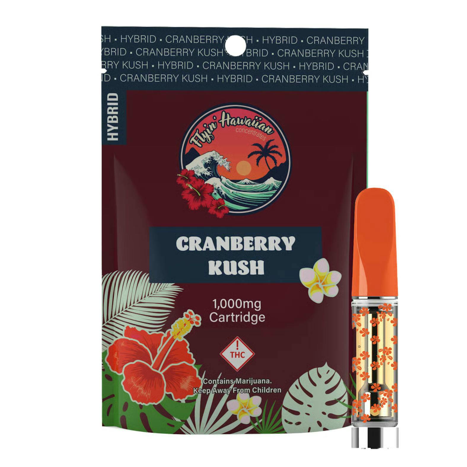 Flyin Hawaiian - Vape Cartridge - 1000mg - - Cranberry Kush (H)