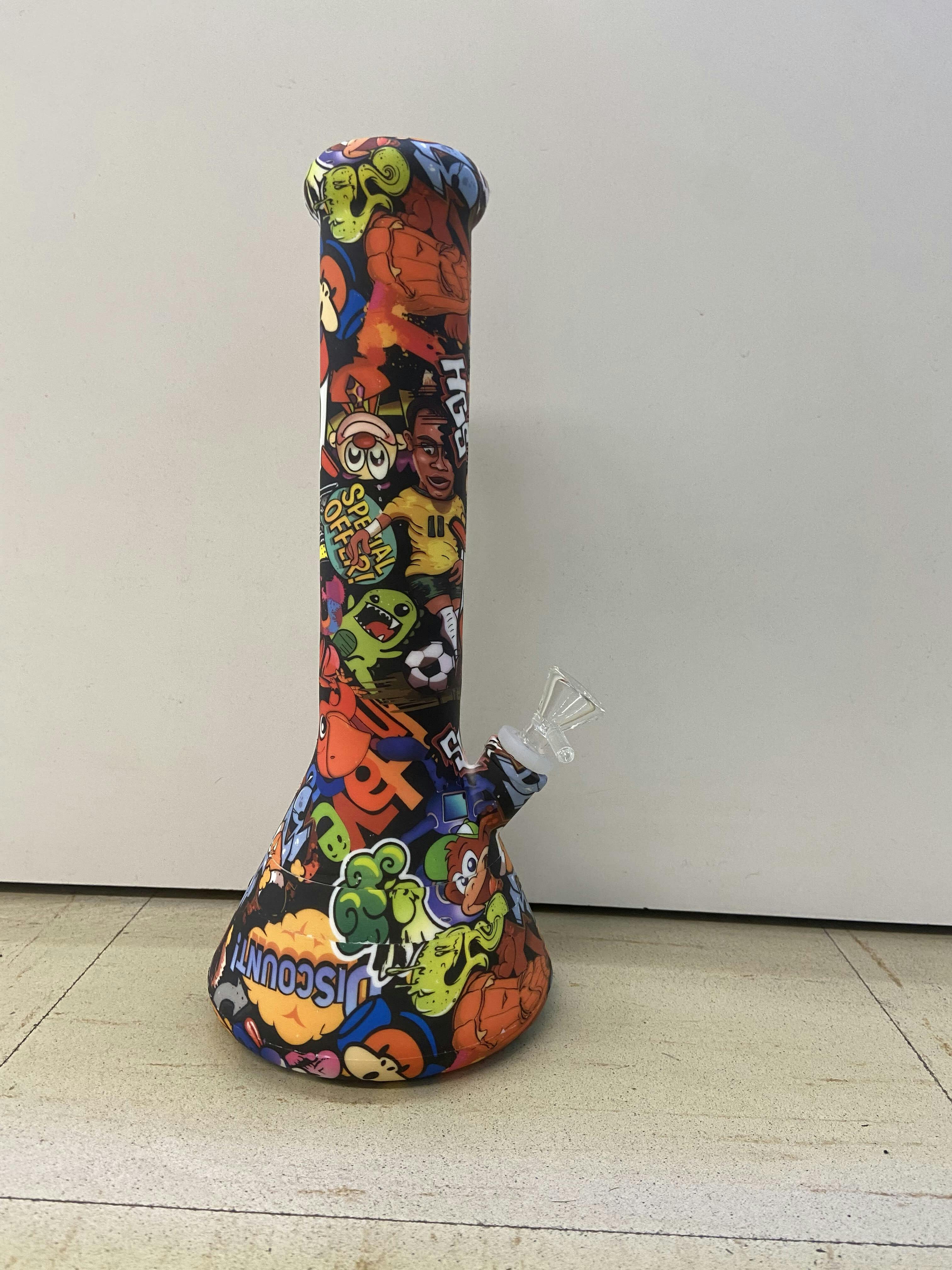 Silicone Beaker Bong - Assorted Design/Colours