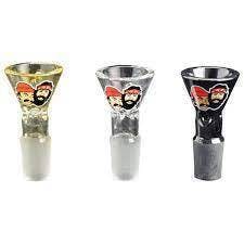 Cheech & Chong - 14mm Bowl w/ Gold Foil Heads Logo - Assorted Colours