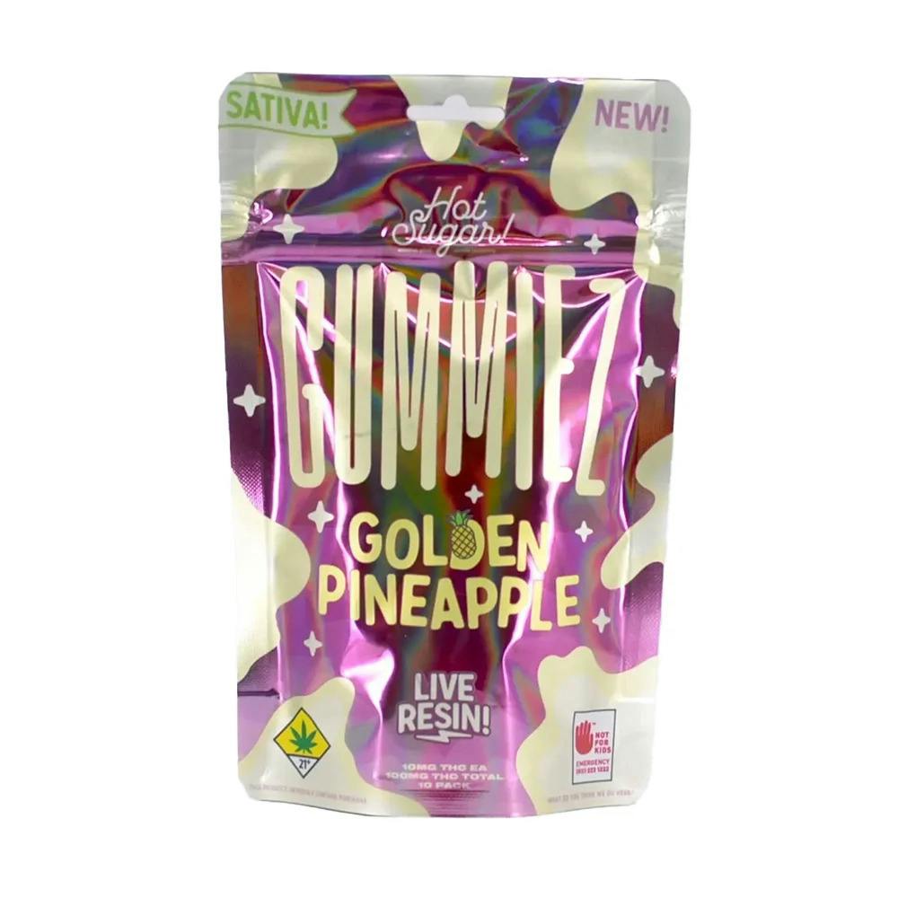 Golden Pineapple Live Resin Gummiez - Sativa | 10pk | (100mg) (DOH)