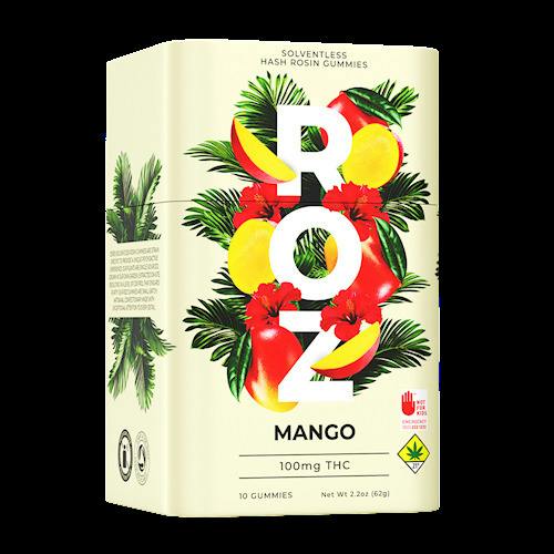 ROZ Lifted Mango Solventless Hash Rosin Gummies