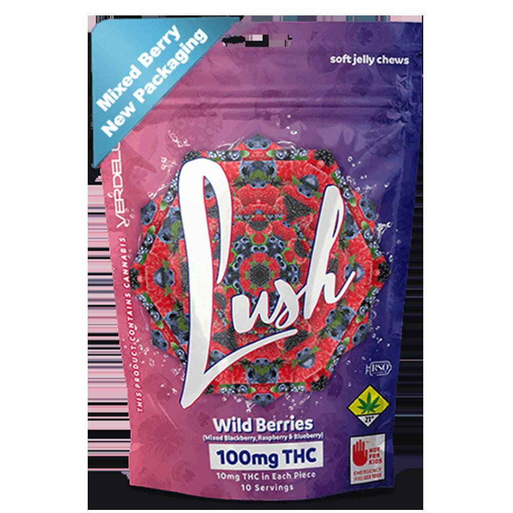 Lush Wild Berries Jelly Chews Gummies 10-Pack Edibles Verdelux | 100mg (DOH)