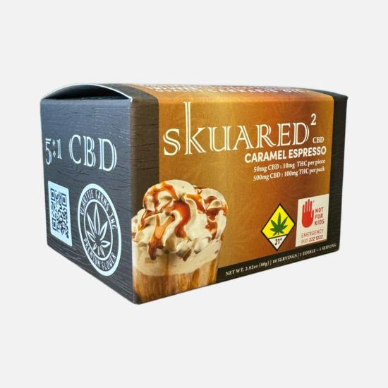 Dark Chocolate Caramel Espresso 5:1 CBD Squares | 10-Pack (DOH)