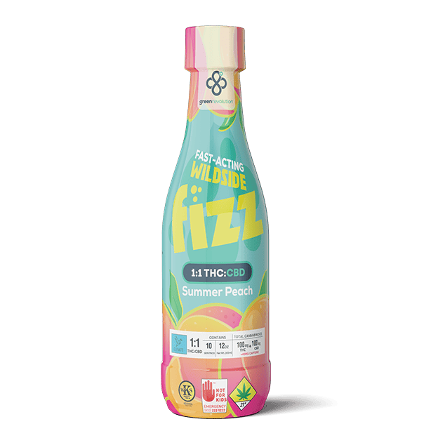 Summer Peach Wildside Fizz [100mg THC + 100mg CBD] (DOH)