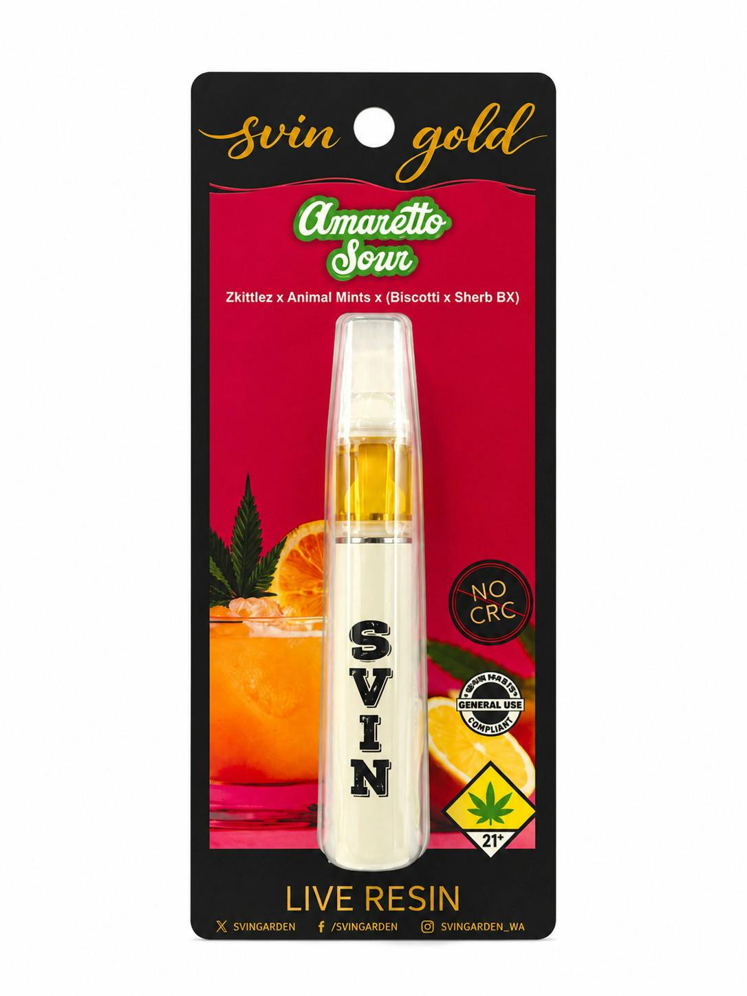 Amaretto Sour - Live Resin Disposable | 1g (DOH)