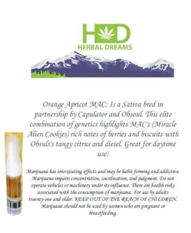 Orange Apricot MAC .5g Cart H.D.