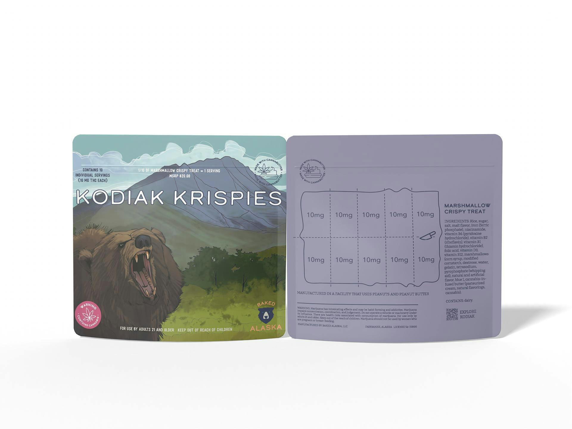 100mg Kodiak Krispies Strawberry Crumble