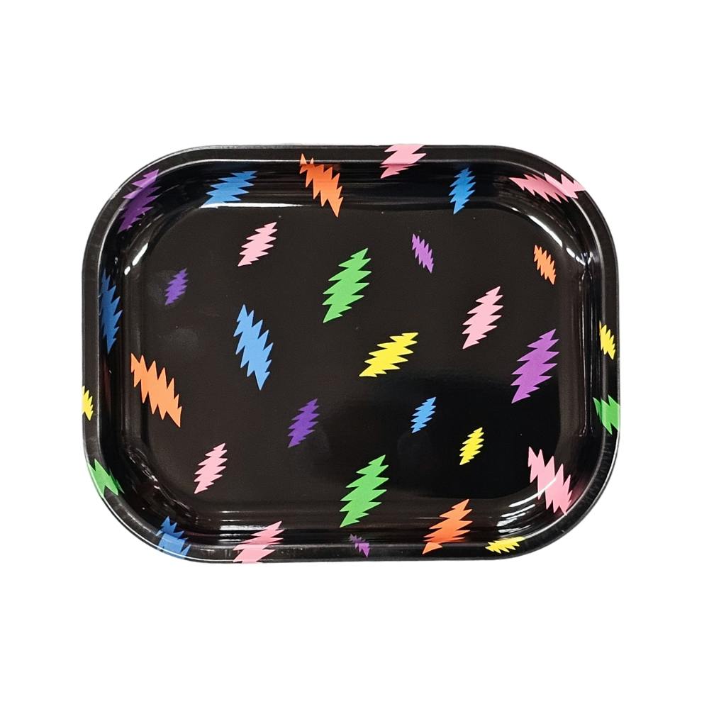 Rolling Tray - Metal - Grateful Dead Bolts - Small - Black