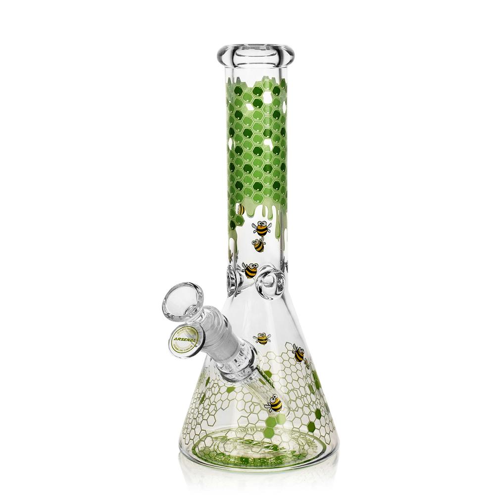 Nectar Bee Glass Bong - 10" - Green