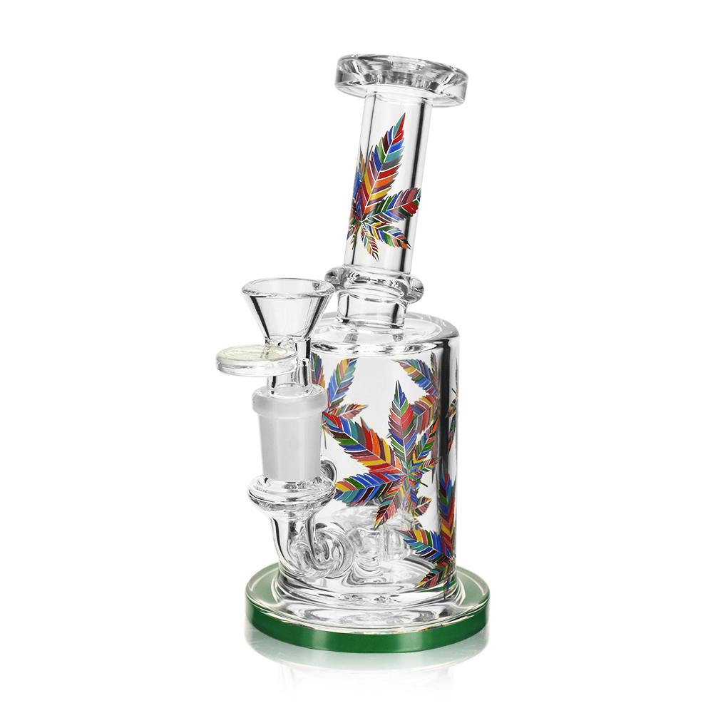 Rainbow Leaf Glass Rig - 6" - Green