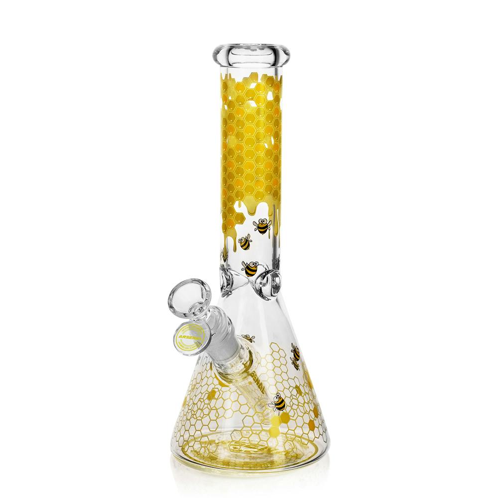 Nectar Bee Glass Bong - 10" - Yellow