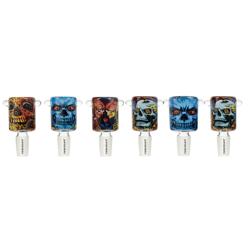 Skull Art Glass Bowl - 14mm - Assorted