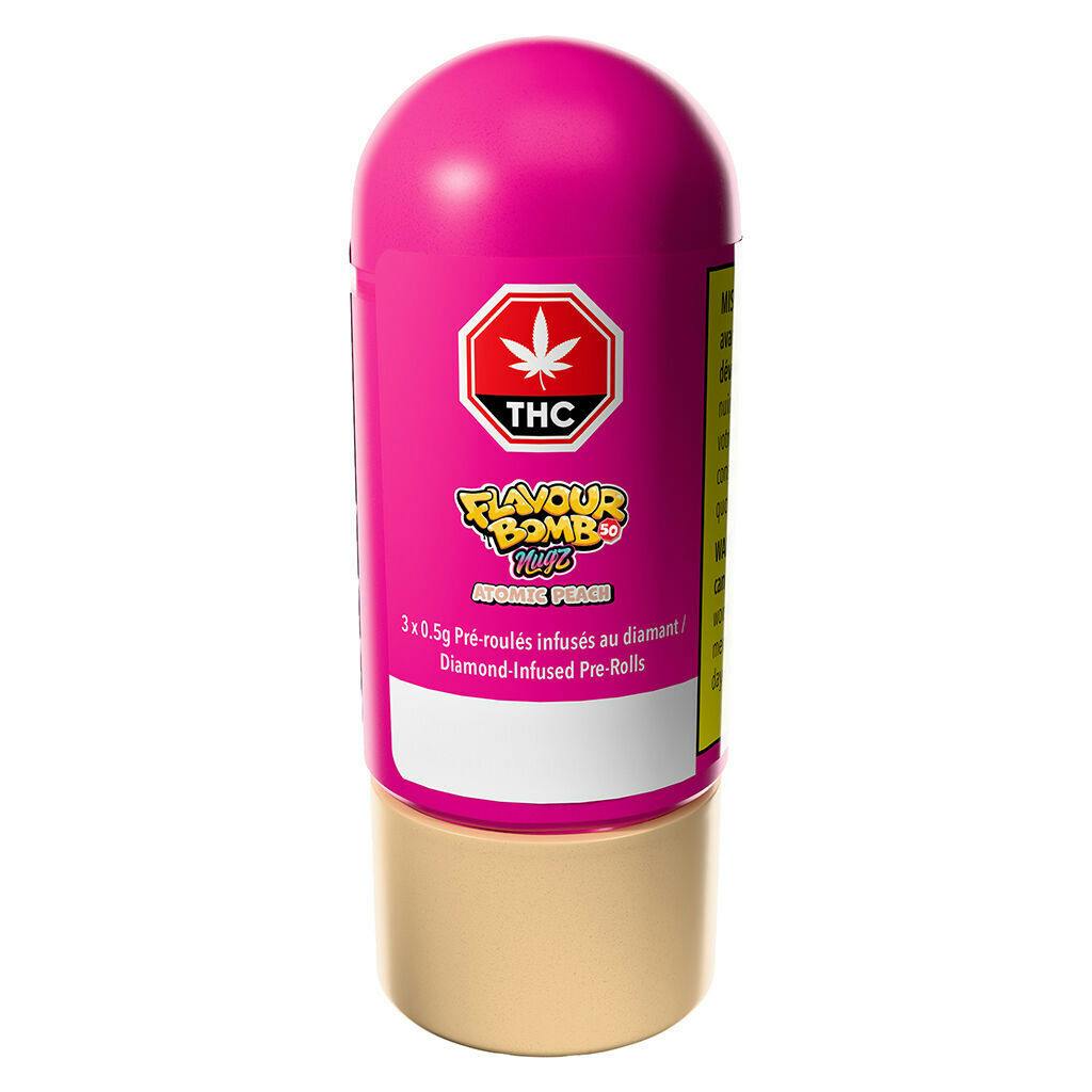 Flavour Bomb 50 Atomic Peach Diamond Infused Pre-Rolls - 3x0.5g