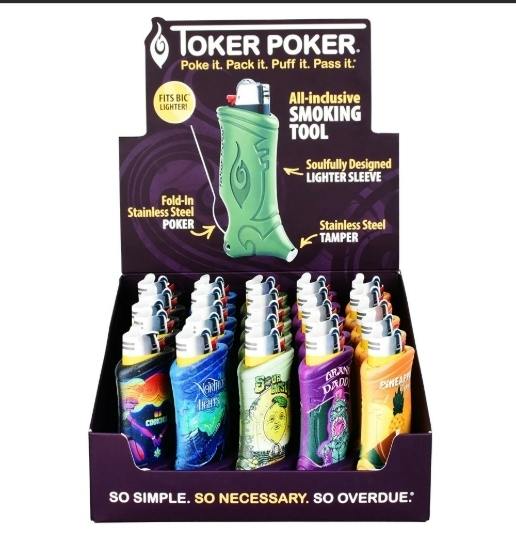 Original Toker Poker- BIC Lighter- Assorted Colors