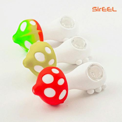 4.5" Silicone Mushroom Pipe - Assorted Colors