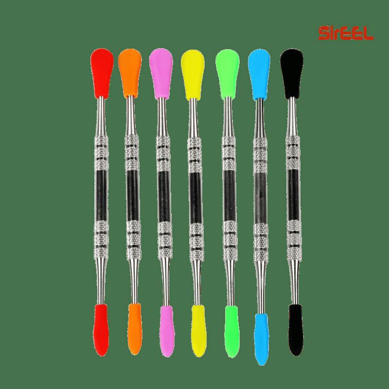 Metal Dab Tool with Silicone Tips- Assorted Colors at Waabigwan Mashkiki - Mahnomen Dispensary