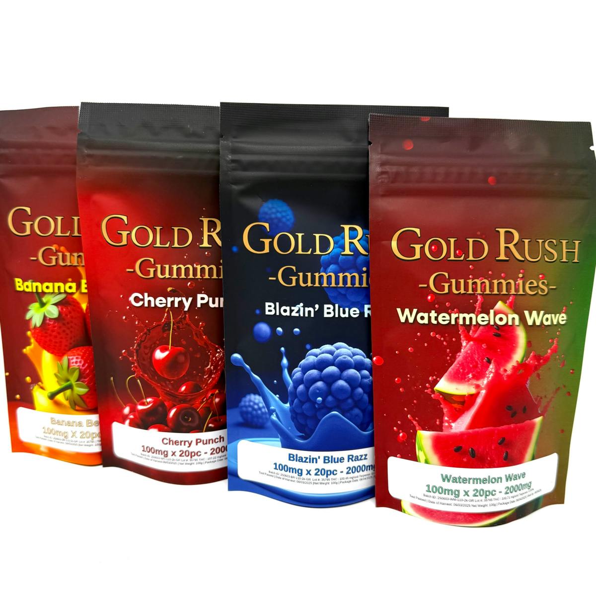 GOLD RUSH - 2,000MG GUMMIES - CHERRY PUNCH