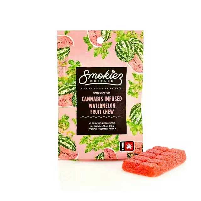 Smokiez | 100mg Fruit Chews | REC - Sweet Watermelon (H) | Single Scored Piece