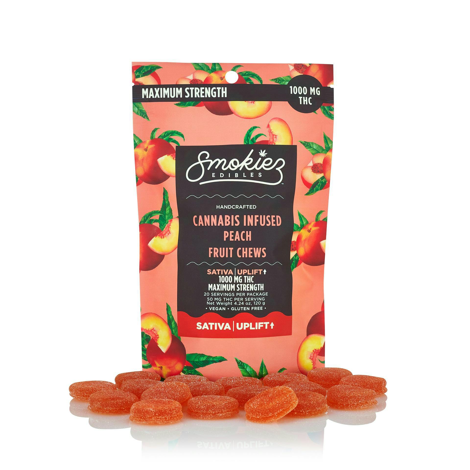 Smokiez | 1000mg Fruit Chews | MED - Sweet Peach (S)