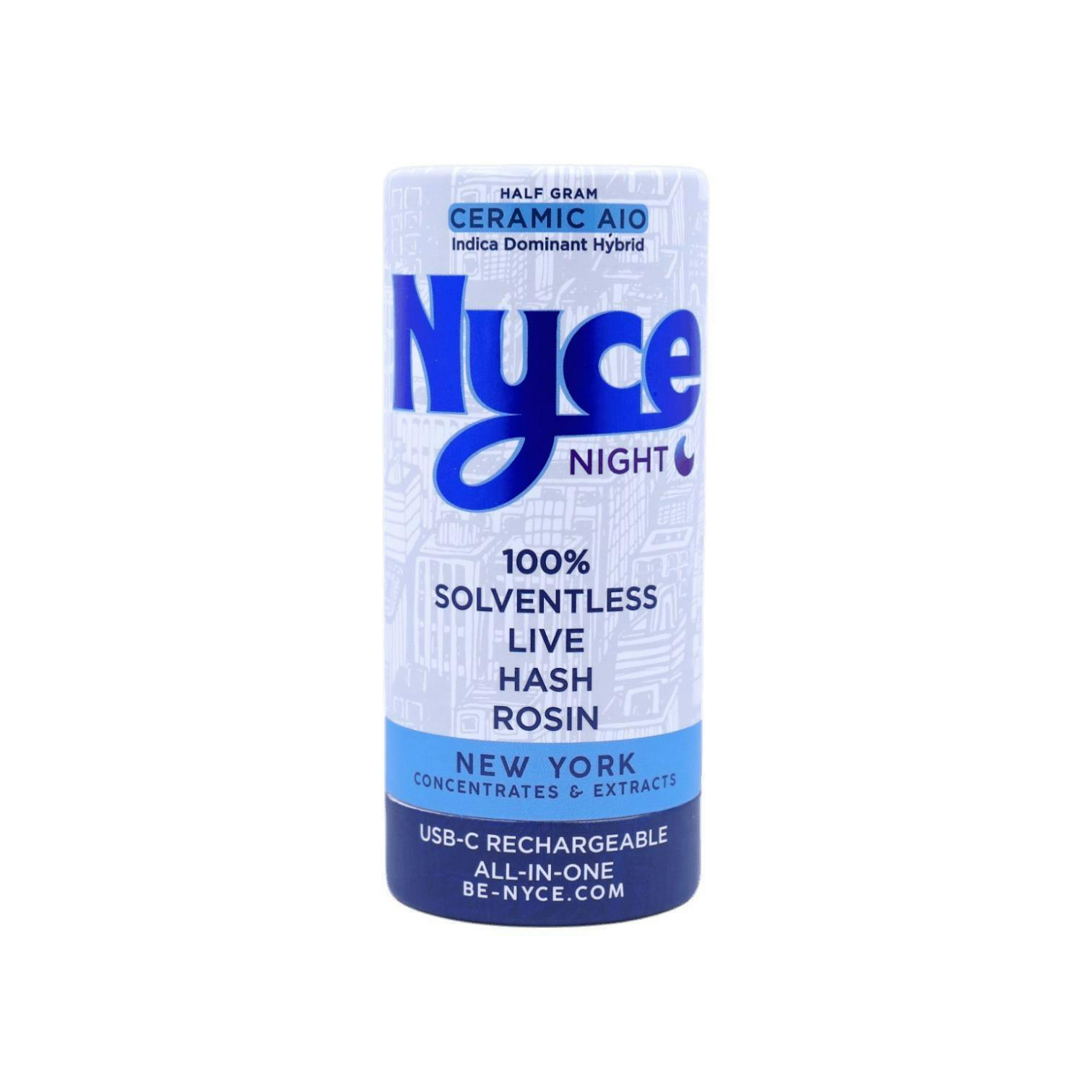 NYCE | Vape | AIO | Night | GMO X Oreoz | 0.5g at Top Grass Cannabis Dispensary
